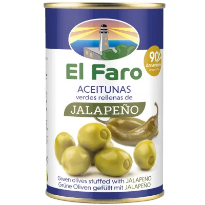 Green Manzanilla Olives Filled with Jalapeño Pepper, 350g