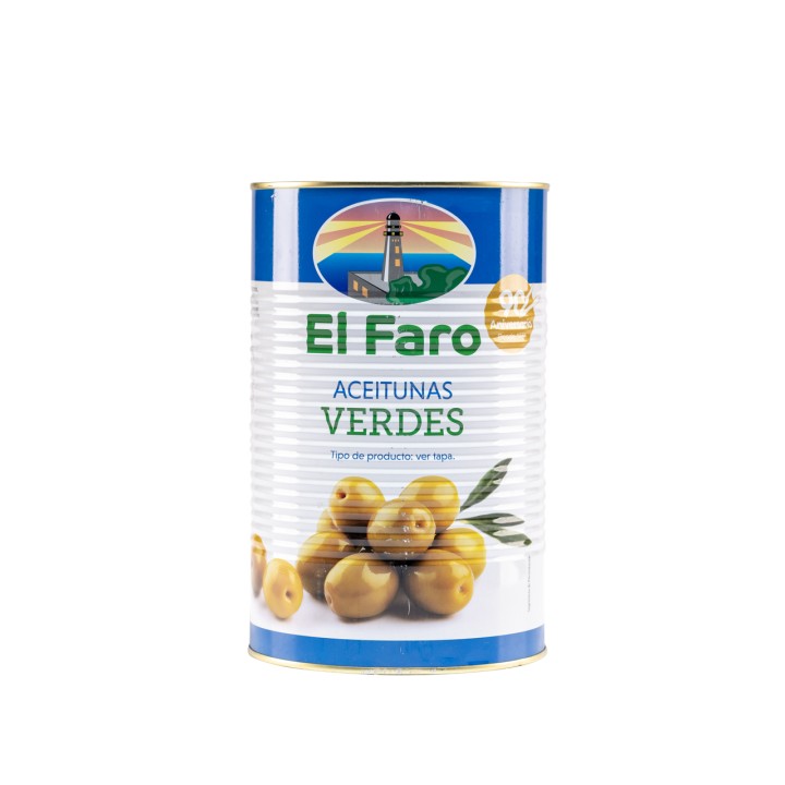 Stone-in Green Manzanilla Olives Anchovy flavour, 4.3Kg Catering Size Tin