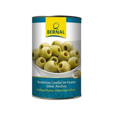 Pitted Gordal Olives, 60/80, 4.2kg Anchovy flavour