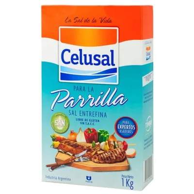 Parrillera Salt 1kg CELUSAL - Entrefina Argentinian Salt for BBQ