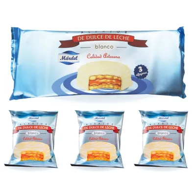 Mardel Alfajores Chocolate Blanco - White Chocolate, Pack of 3 x 50 gr