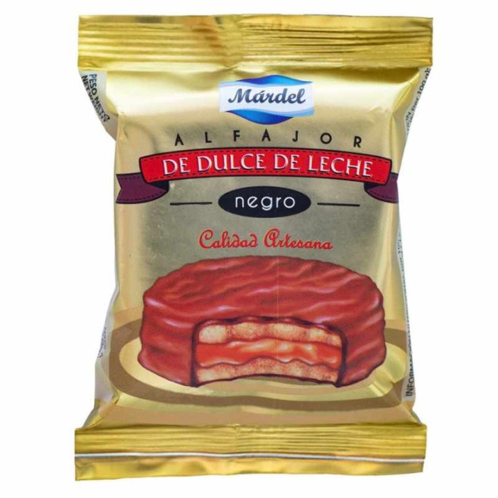 Mardel Alfajores with Dulce de Leche, Dark Chocolate Coated, (12x50g), box