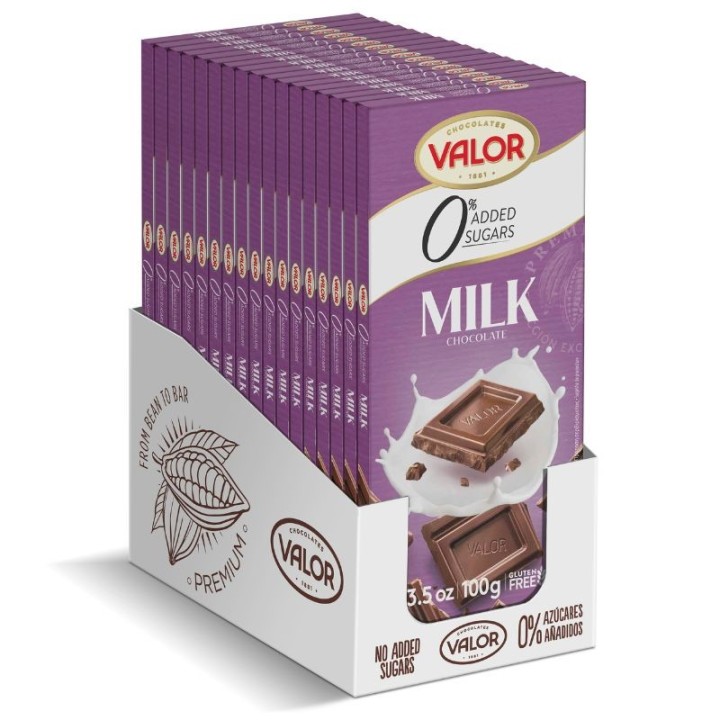 Valor Sugar-Free Milk Chocolate Bar, 100g