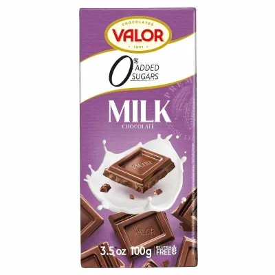 Valor Sugar-Free Milk Chocolate Bar, 100g