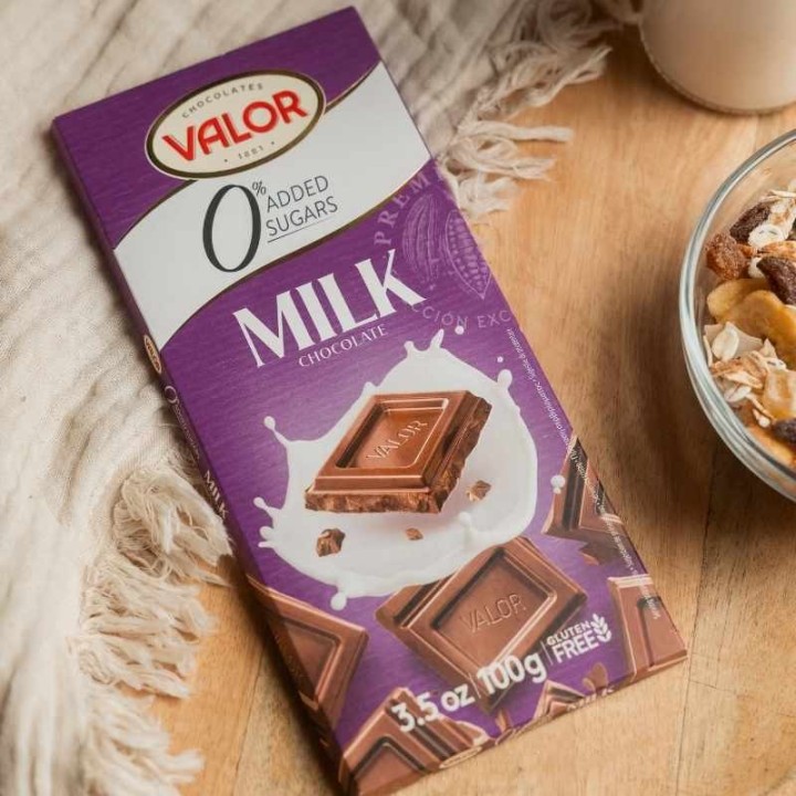 Valor Sugar-Free Milk Chocolate Bar, 100g