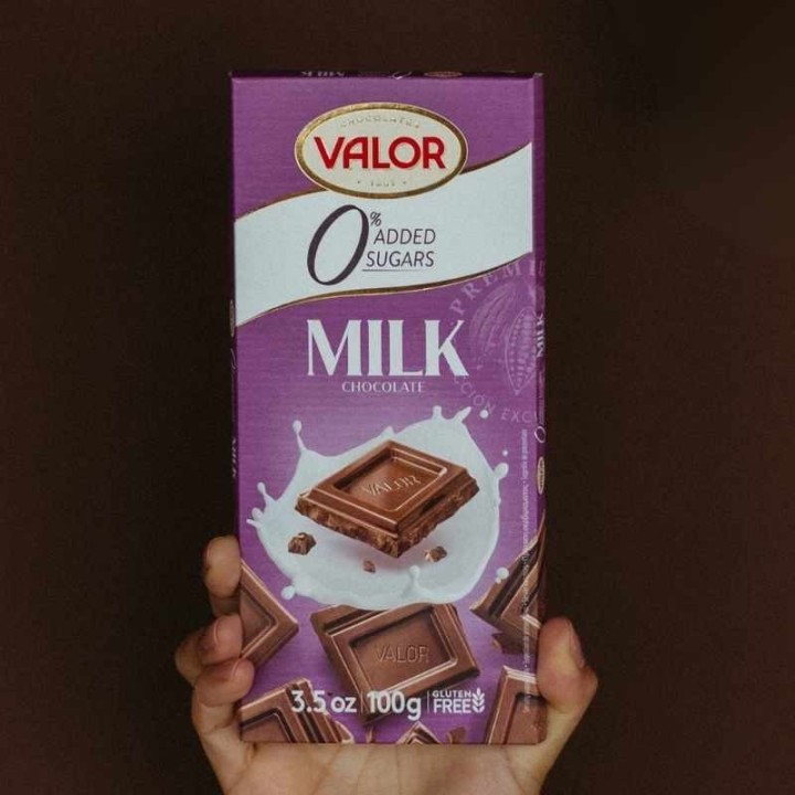 Valor Sugar-Free Milk Chocolate Bar, 100g