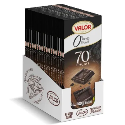 Valor Sugar-Free 70% Dark Chocolate Bar,100g