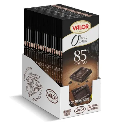 Valor Sugar-Free 85% Dark Chocolate Bar, 100g
