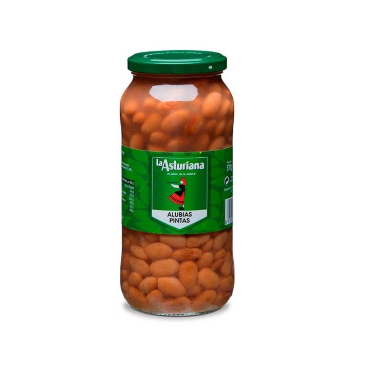 Cooked Borlotti Pinta Beans, La Asturiana (570g)
