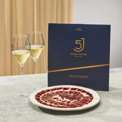 Buy Sliced Cinco Jotas (5J) Acorn-fed 100% Iberico Ham 70g - Gourmet At Home | Buy Online UK